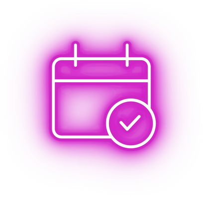 Neon pink appointment icon